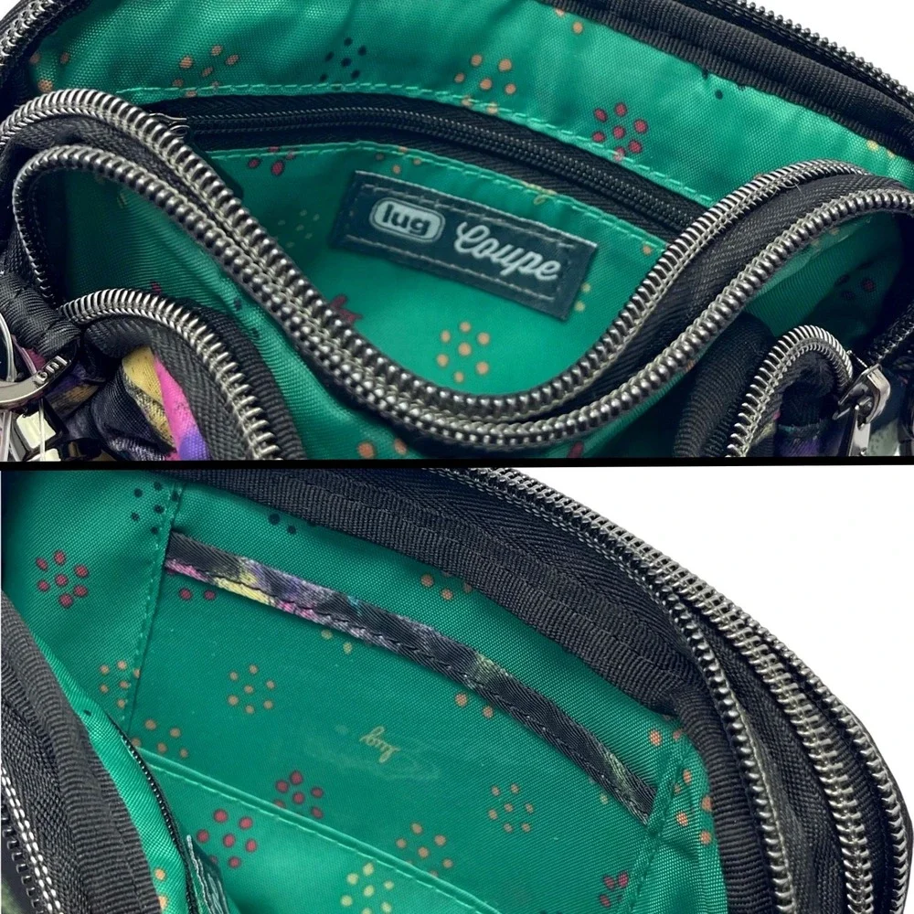 Lug Crossbody Bag NWOT Coupe Convertible‎ Quilted Bloom Black Floral Small